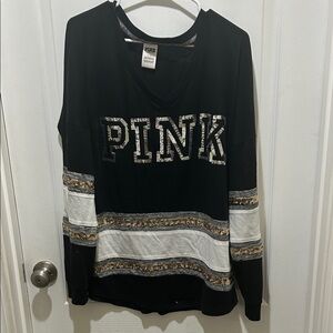 Victoria's Secret Black and Gold Sequin Top